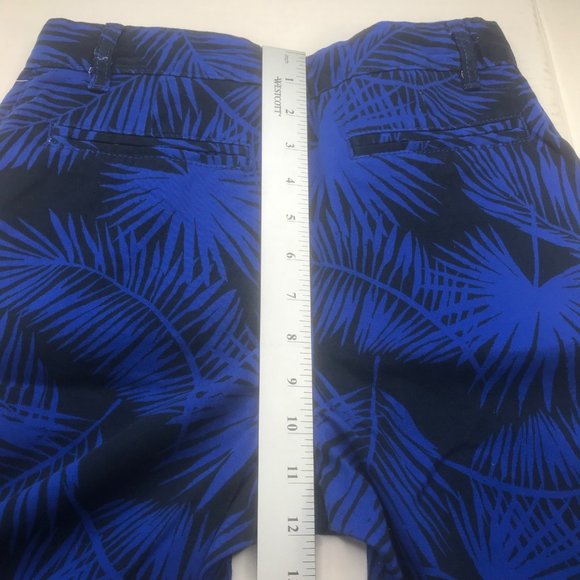 Wonder Nation Boy's Size 16 Adjustable Waist Flat Front Short Blue Palm Leaf New - Picture 12 of 13